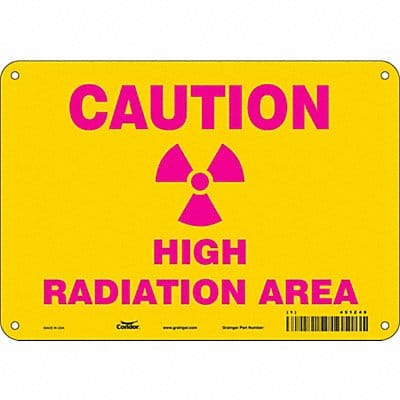 Radiation Safety Sign 7 x 10 Aluminum