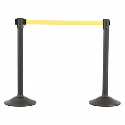 Barrier Post with Belt HDPE Black PK2