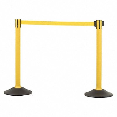 Barrier Post with Belt HDPE Yellow PK2