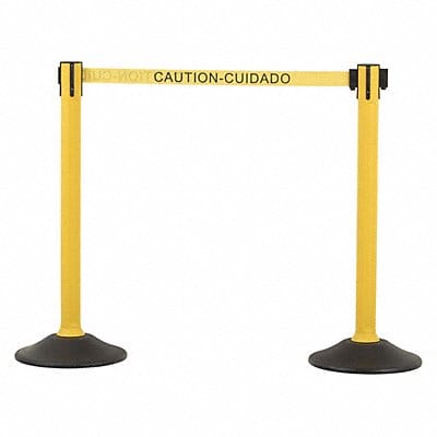 Barrier Post with Belt HDPE Yellow PK2