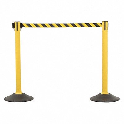 Barrier Post with Belt HDPE Yellow PK2
