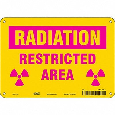 Radiation Safety Sign 7 x 10 Aluminum