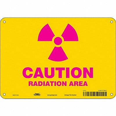 Radiation Safety Sign 7 x 10 Aluminum