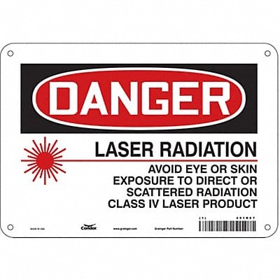 Laser Warning Sign 7 in x 10 in Aluminum