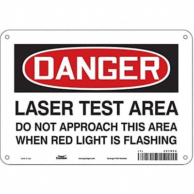 Laser Warning Sign 7 in x 10 in Aluminum
