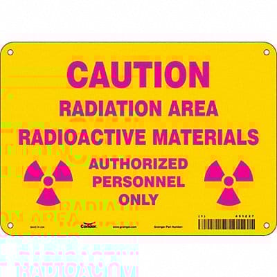 Radiation Safety Sign 7 x 10 Aluminum