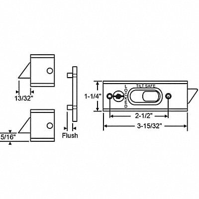 Tilt Slide Latch Tilt Window 3-15/32 L
