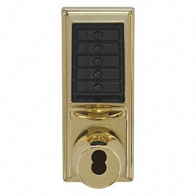 Push Button Lockset Bright Brass Knob
