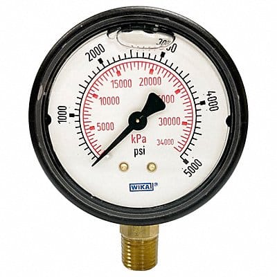 Pressure Gauge 2-1/2 Dial Size Bottom
