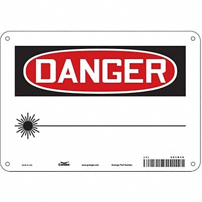 Laser Warning Sign 7 in x 10 in Aluminum