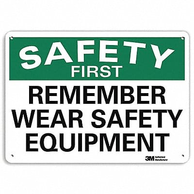Safety Sign 10 in x 14 in Plastic
