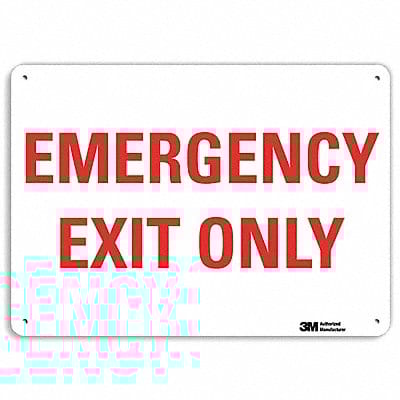 Emergency Sign 10 in x 14 in Plastic