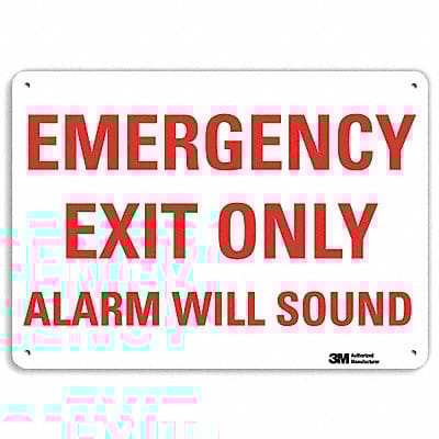 Emergency Sign 10 in x 14 in Plastic