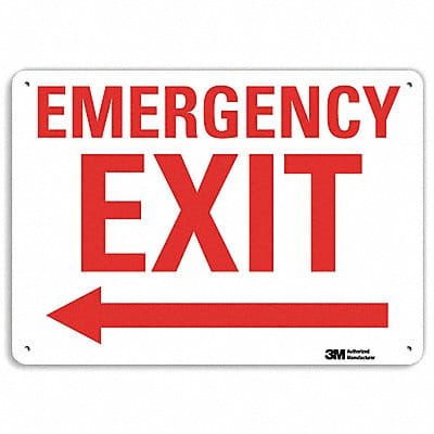 Emergency Sign 7 in x 10 in Plastic