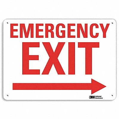 Emergency Sign 7 in x 10 in Plastic
