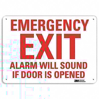 Emergency Sign 10 in x 14 in Plastic