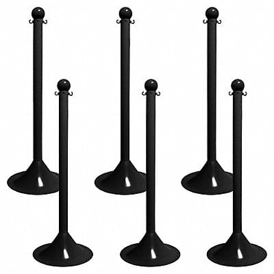 Light Duty Stanchion 41 in H Black PK6