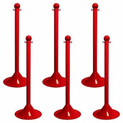 Light Duty Stanchion 41 in H Red PK6 Light Duty Stanchion 41 in H Red PK6