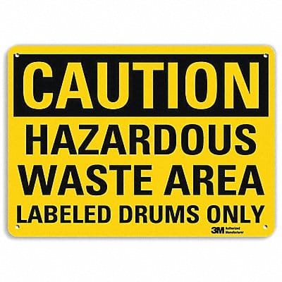 Caution Sign 7 in x 10 in Plastic