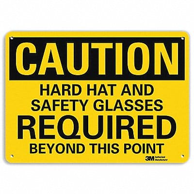Caution Sign 7 in x 10 in Plastic