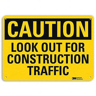Caution Sign 7 in x 10 in Plastic