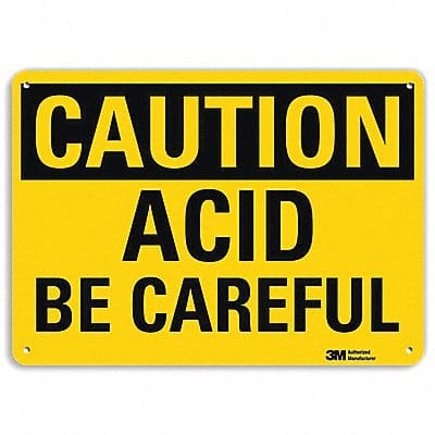 Caution Sign 7 in x 10 in Plastic