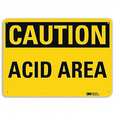 Caution Sign 7 in x 10 in Plastic