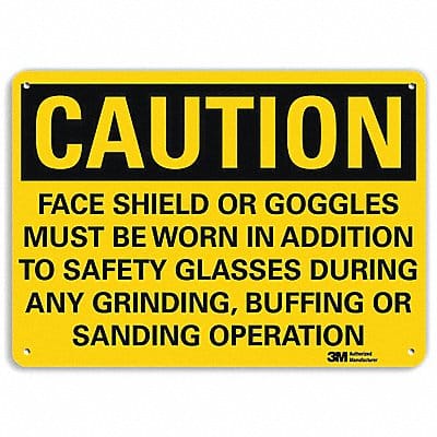 Caution Sign 7 inx10 in Plastic