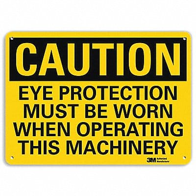 Caution Sign 7 in x 10 in Plastic