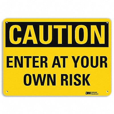 Caution Sign 7 in x 10 in Plastic