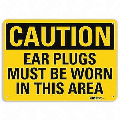 Caution Sign 7 in x 10 in Plastic