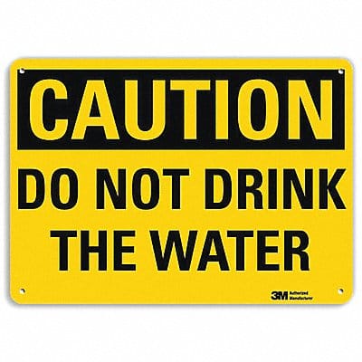 Caution Sign 7 in x 10 in Plastic