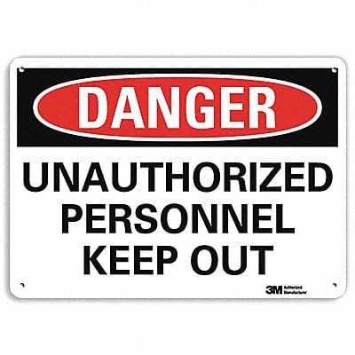 Danger Sign 7 inx10 in Plastic