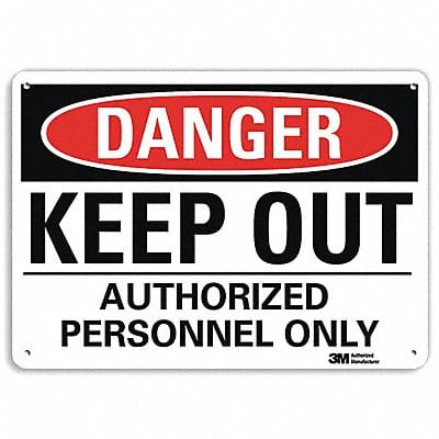 Danger Sign 7 inx10 in Plastic
