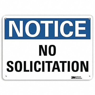 Notice Sign 7 in x 10 in Plastic