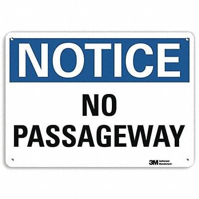 Notice Sign 7 in x 10 in Plastic