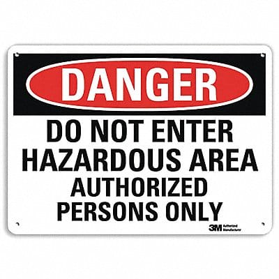Danger Sign 7 in x 10 in Plastic