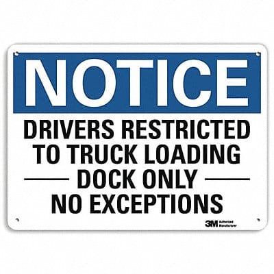 Notice Sign 7 in x 10 in Plastic