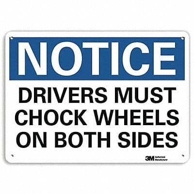 Notice Sign 7 in x 10 in Plastic
