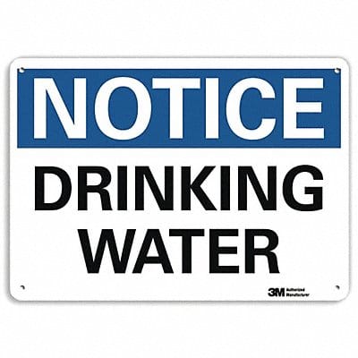 Notice Sign 7 in x 10 in Plastic
