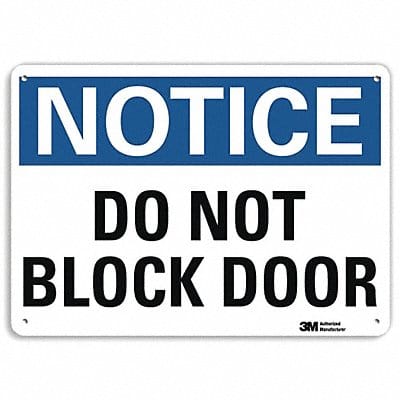 Notice Sign 7 in x 10 in Plastic
