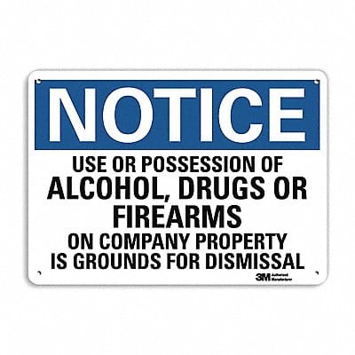 Notice Sign 7 in x 10 in Plastic