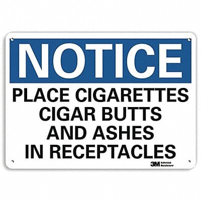 Notice Sign 7 in x 10 in Plastic
