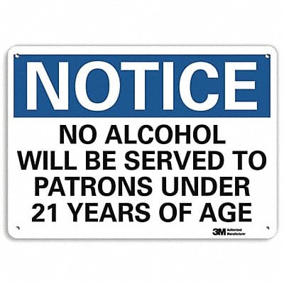 Notice Sign 7 in x 10 in Plastic