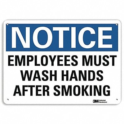 Notice Sign 7 in x 10 in Plastic
