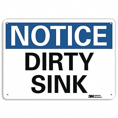 Notice Sign 7 in x 10 in Plastic