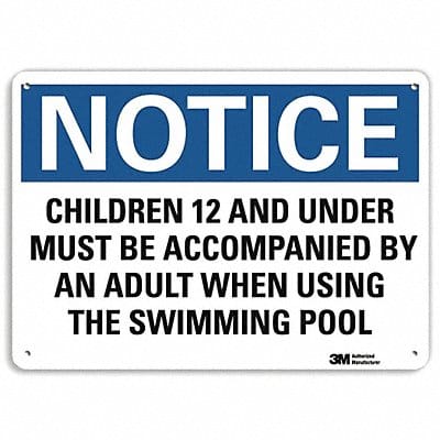 Notice Sign 7 in x 10 in Plastic