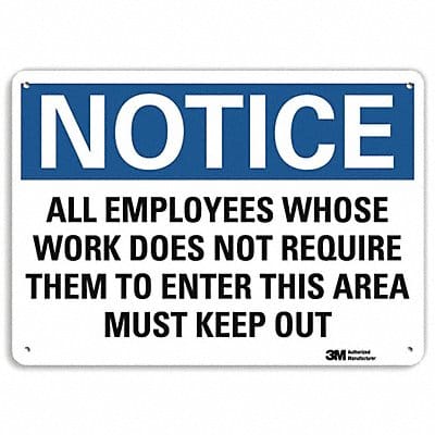 Notice Sign 7 in x 10 in Plastic