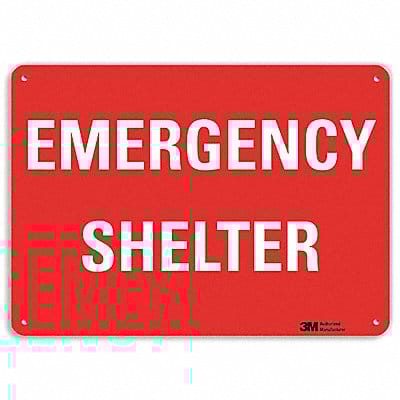 Emergency Sign 10 in x 14 in Plastic