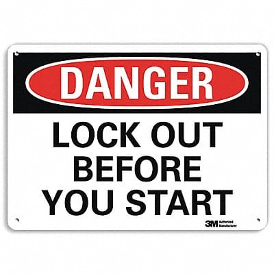 Danger Sign 10 in x 14 in Plastic